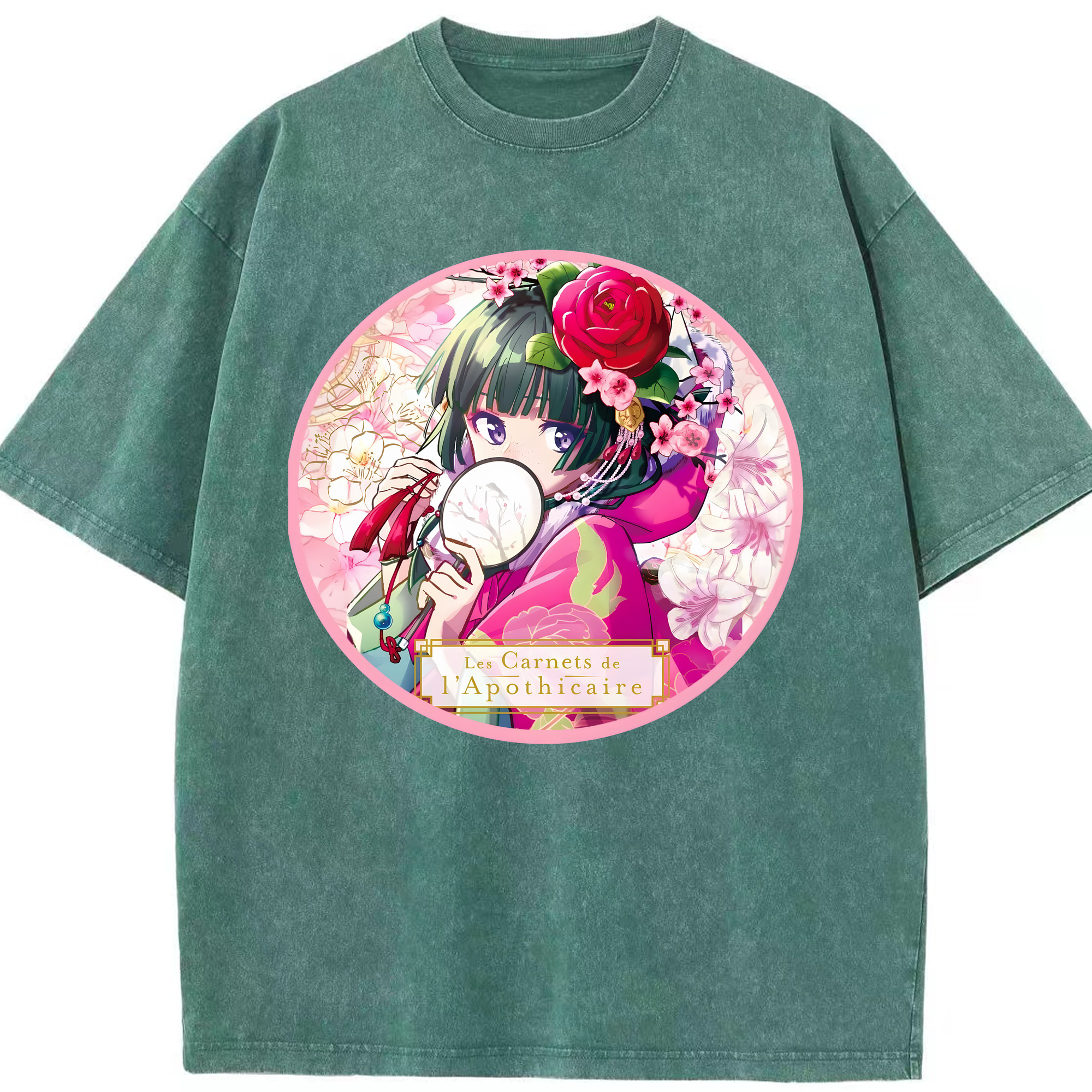 （画像用） 薬屋のひとりごと The Apothecary Diaries 綿100% ヴィンテージ風 半袖Tシャツ（フロントプリント）